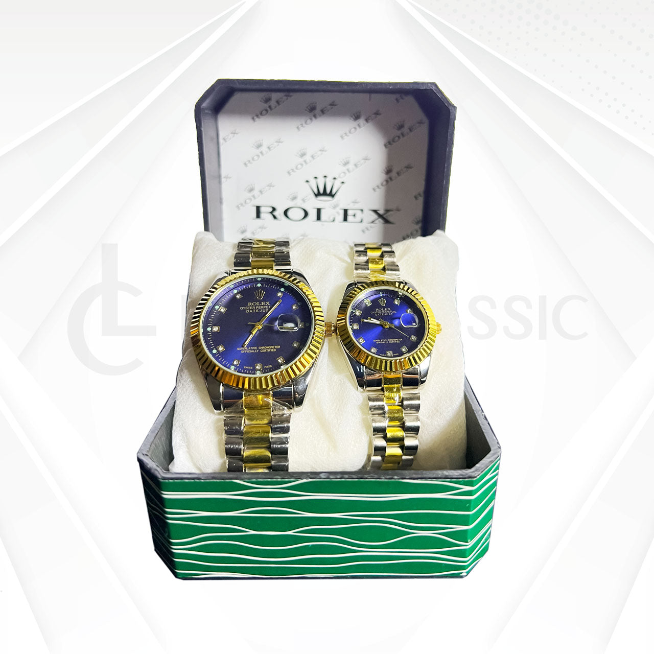 ROLX Couple Watch Date-Just CC/BLU