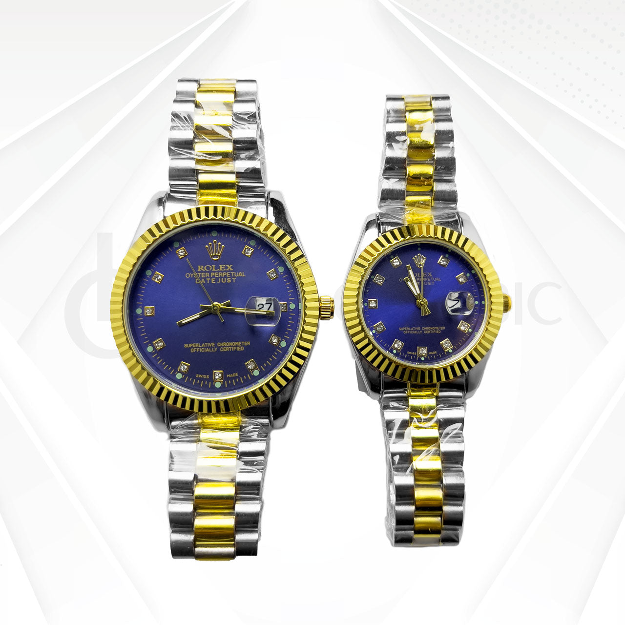 ROLX Couple Watch Date-Just CC/BLU